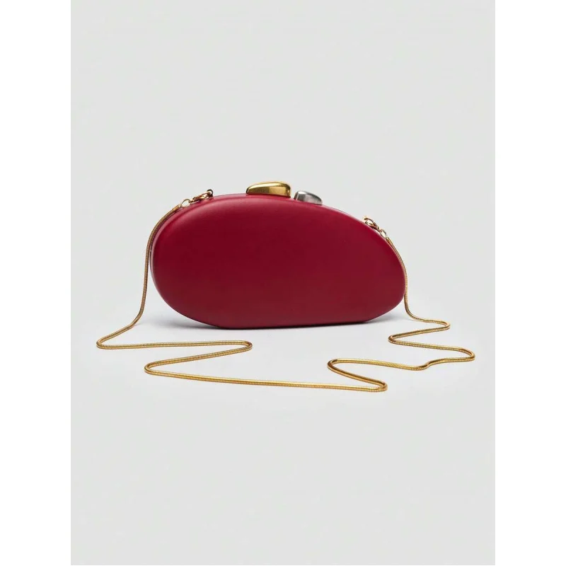 1 قطعة بو الجلود الخريف مخلب جديد ، إغلاق معدني واحد الكتف حقيبة صندوق كروسبودي ، اختيار مثالي لعيد الحب ، الراحة