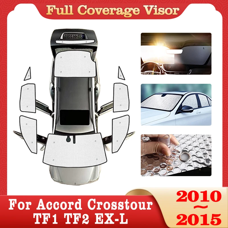 

Car Full Coverage Sunshade For Honda Accord Crosstour TF1 TF2 EX-L 2010~2015 Car Windshield Window Visor Protect Parasol Sticker