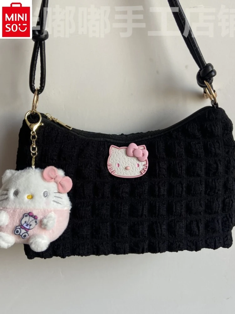 MINISO Sanrio Cartoon Hello Kitty Girl Shoulder Bag Simple, Sweet and Cute Student Handbag