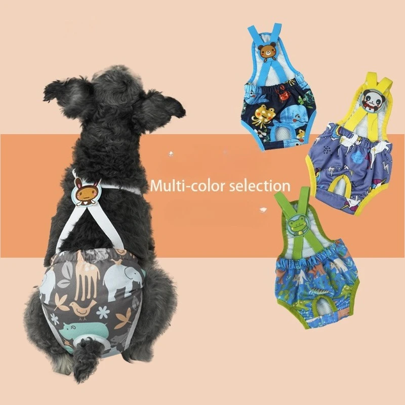 

New Cartoon Print Pet Dog Shorts Diaper Sanitary Physiological Pants Washable Female Short Panties Menstruation Underwear Briefs
