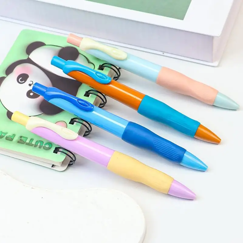 4Pcs 2.0mm Auto Pencil Set Posture Correction Triangular Grip Break Resistant Lead 2B HB Refill Included Kids Korean Stationery