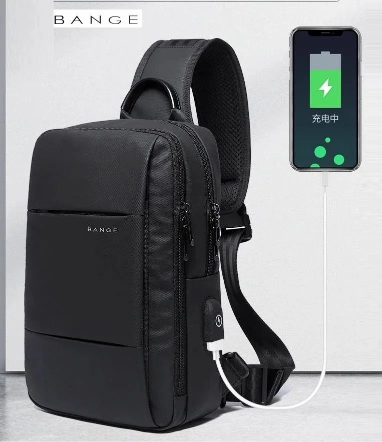 

Men's Trend Fashion Chest Bag Leisure Outdoor Sports Bag Oxford Cloth Crossbody Bag USB Charging Travel Shoulder Bag