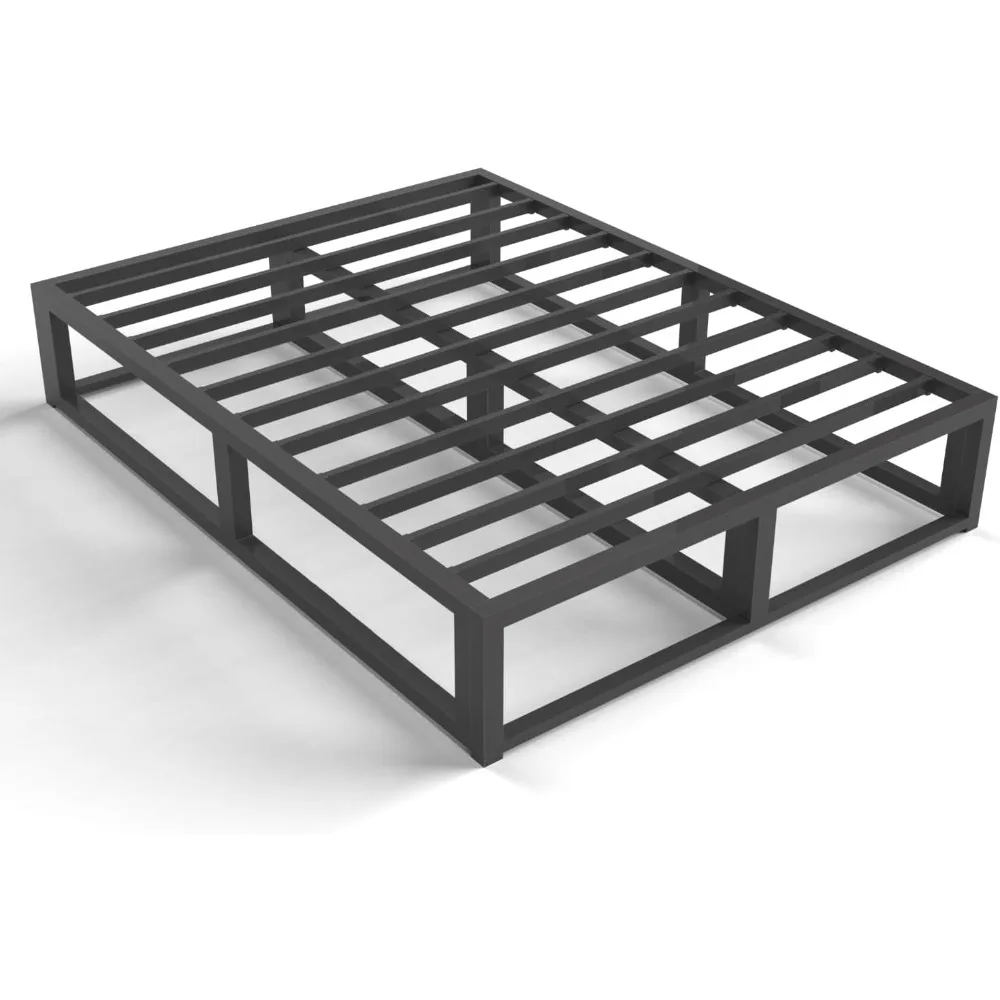 

10 Inch Queen Bed Frame with Steel Slat Support, Low Profile Queen Metal Platform Bed Frame Support Mattress Foundation, No Box
