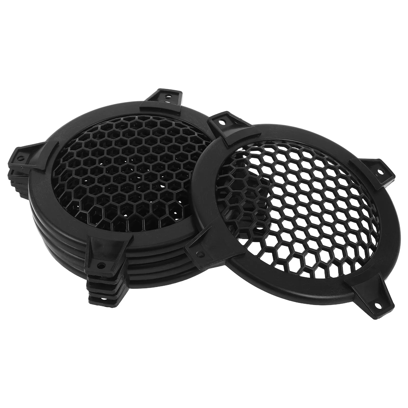 6Pcs Round Plastic Speaker Grill Cover Black 4Inch Decorative Mesh Speaker Protector for Audio Woofer Subwoofer Car Home DIY