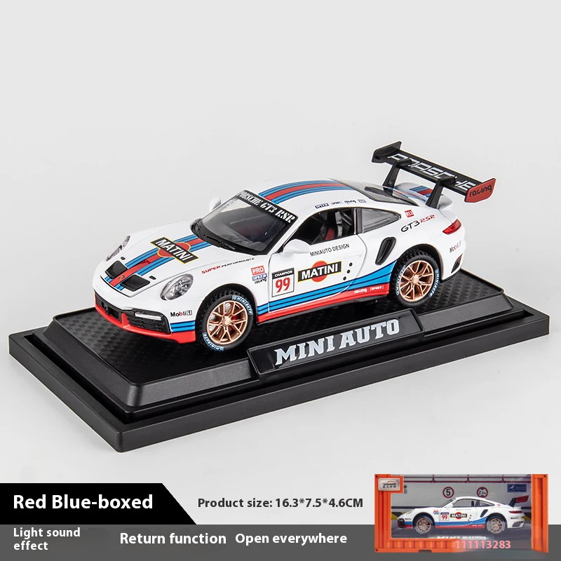 1:32 Simulation 911 GT3 RSR Alloy Racing Model Ornaments Holiday Gift, Open Door Sports Car Model Toys