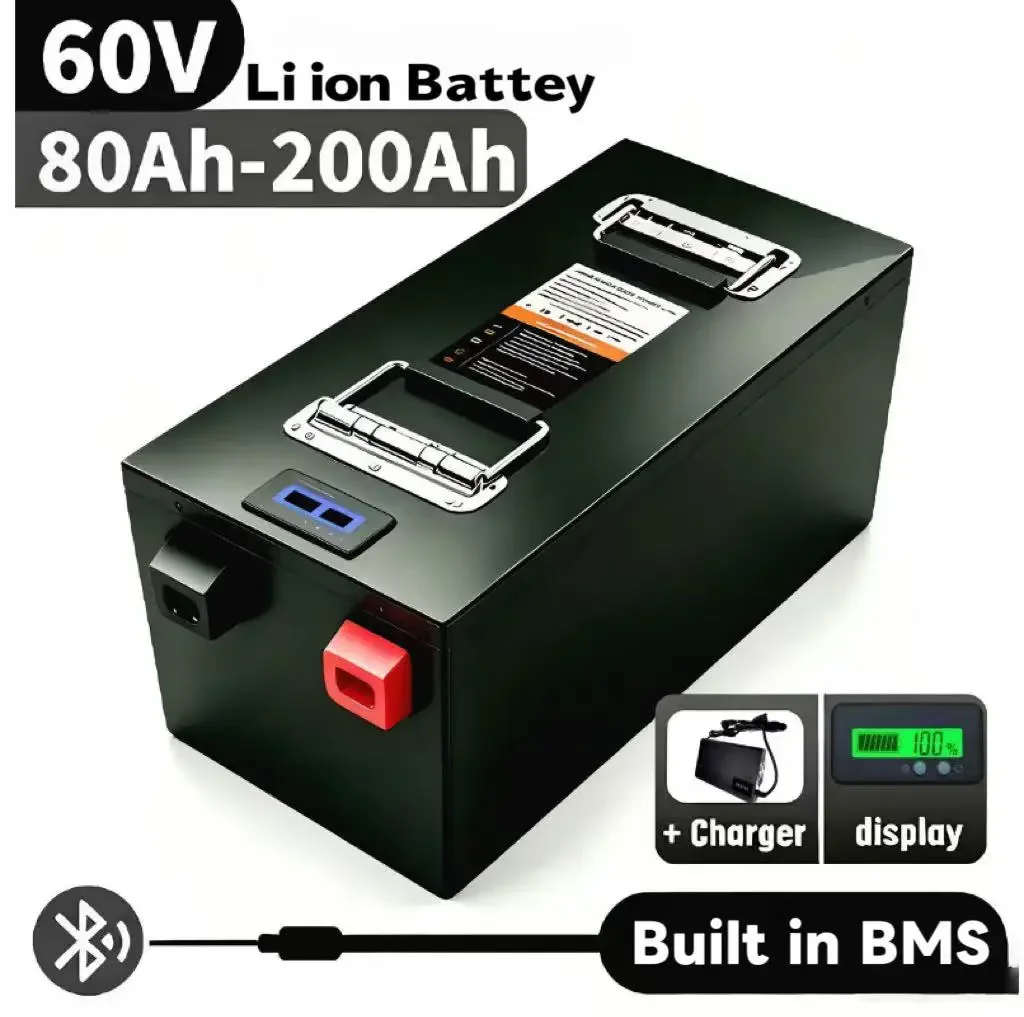 

17S 60V Lithium Power Battery 80Ah~200Ah, 1KW-12KW Stable Output, Replacement Battery for Golf Cart, Hybrid Car and Travel RV