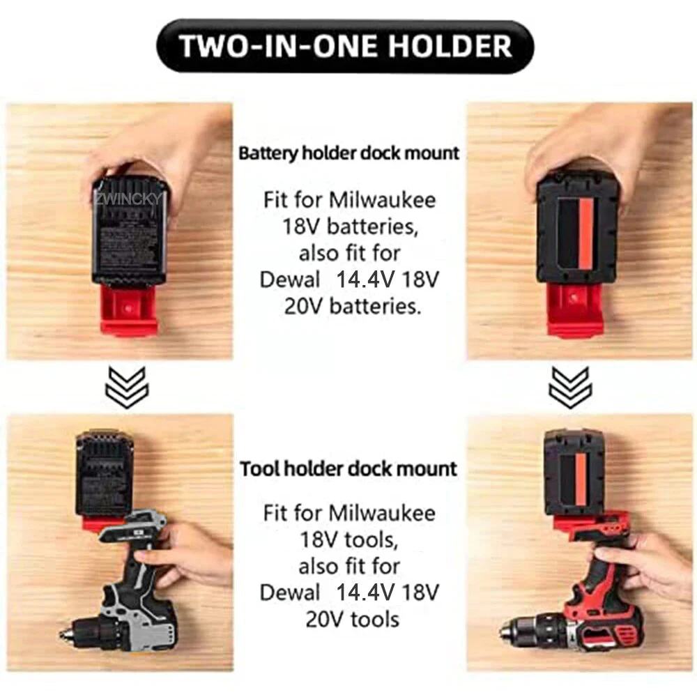 Tool Mount for Dewal for Milwaukee 18V 20V Drill Tools Battery Holder for Dewal 20V Battery Mount Dock Holder Fixing Seat