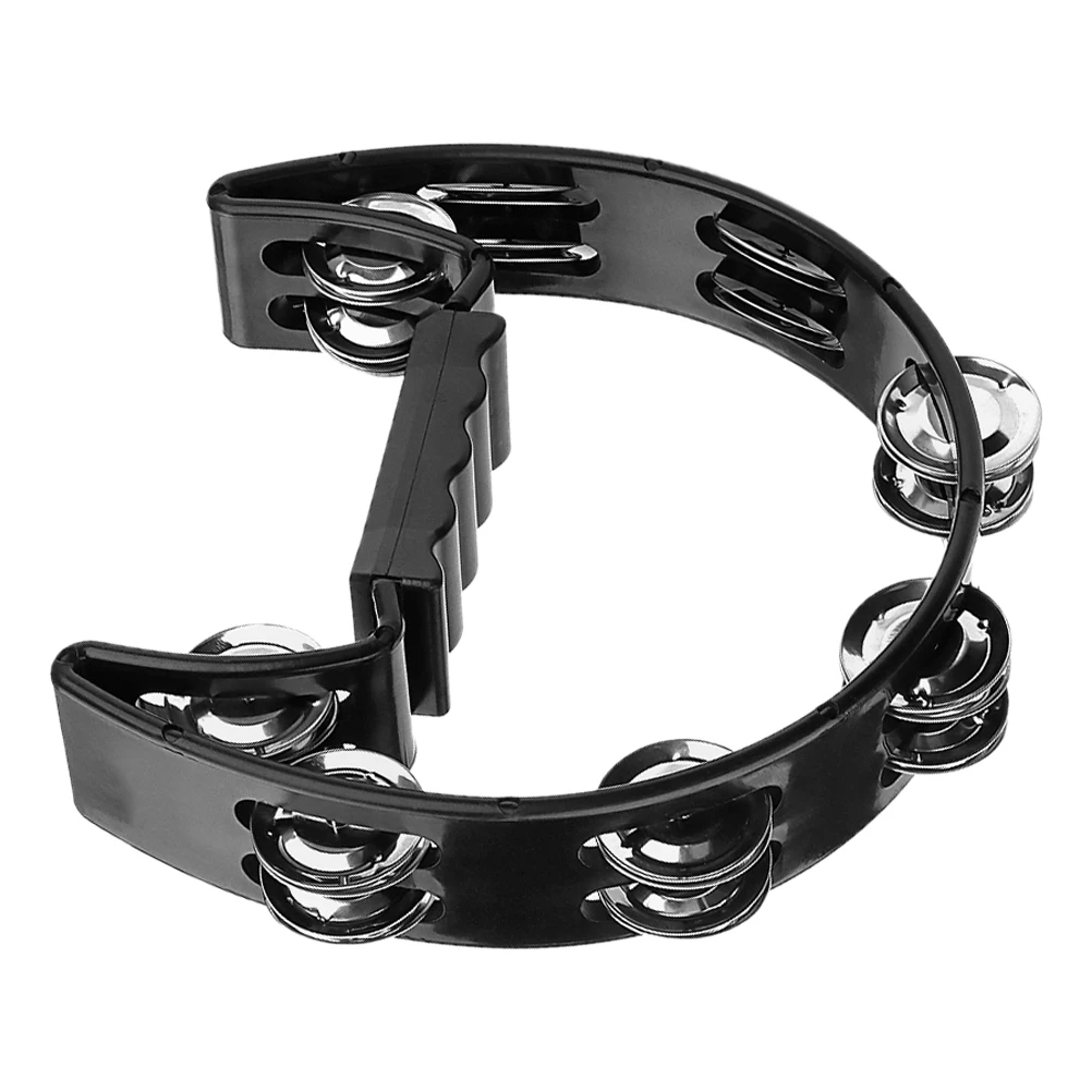 

Black Hand Bell Tambourine Kids Shaker Bells 16 Pairs Jingles Party Concert Classroom Toddler Musical Rhythm Toys Instrument