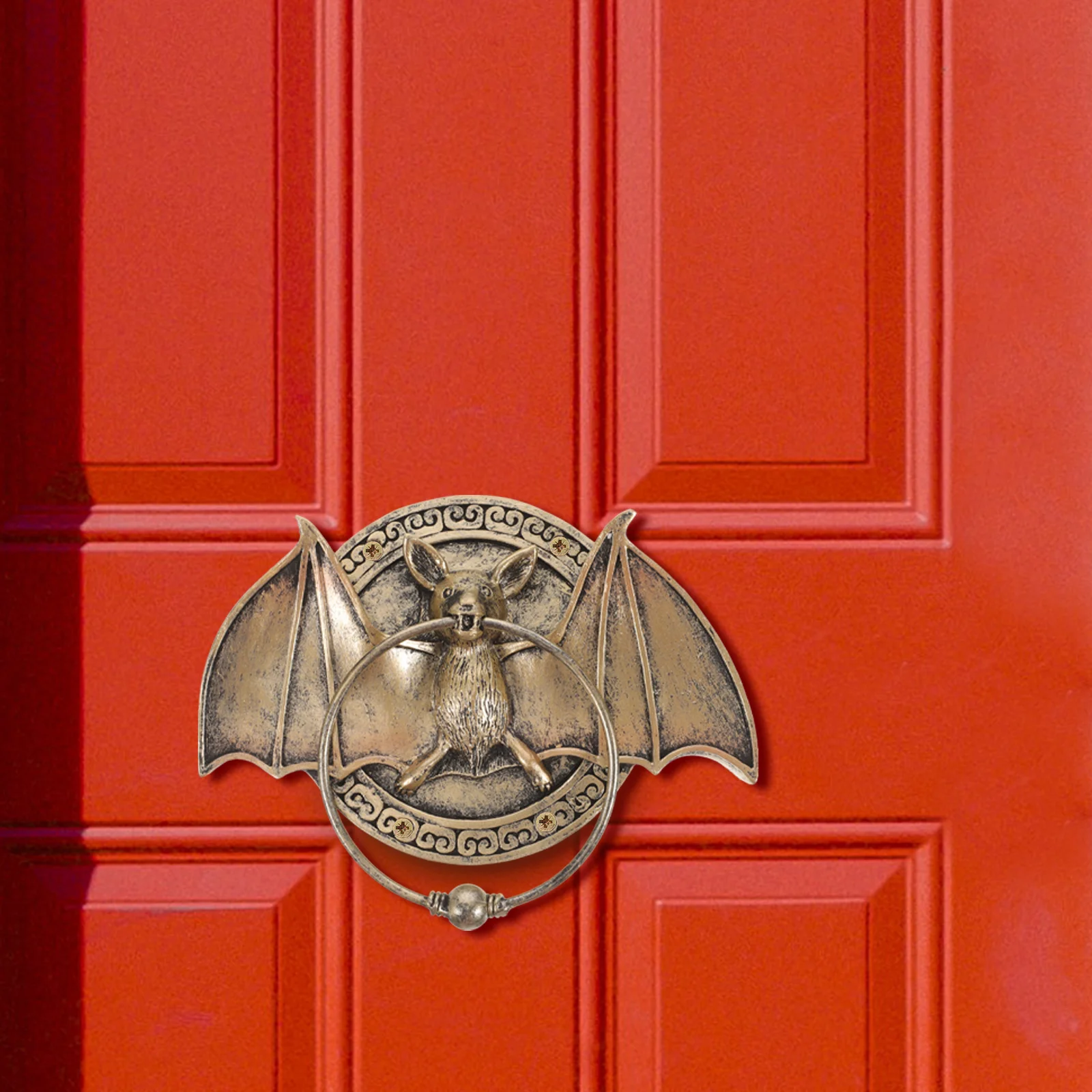 

Simulated Bat Door Knocker Decorative Classical Doorbell Knockers for Front Exterior Home Resin Supply Single