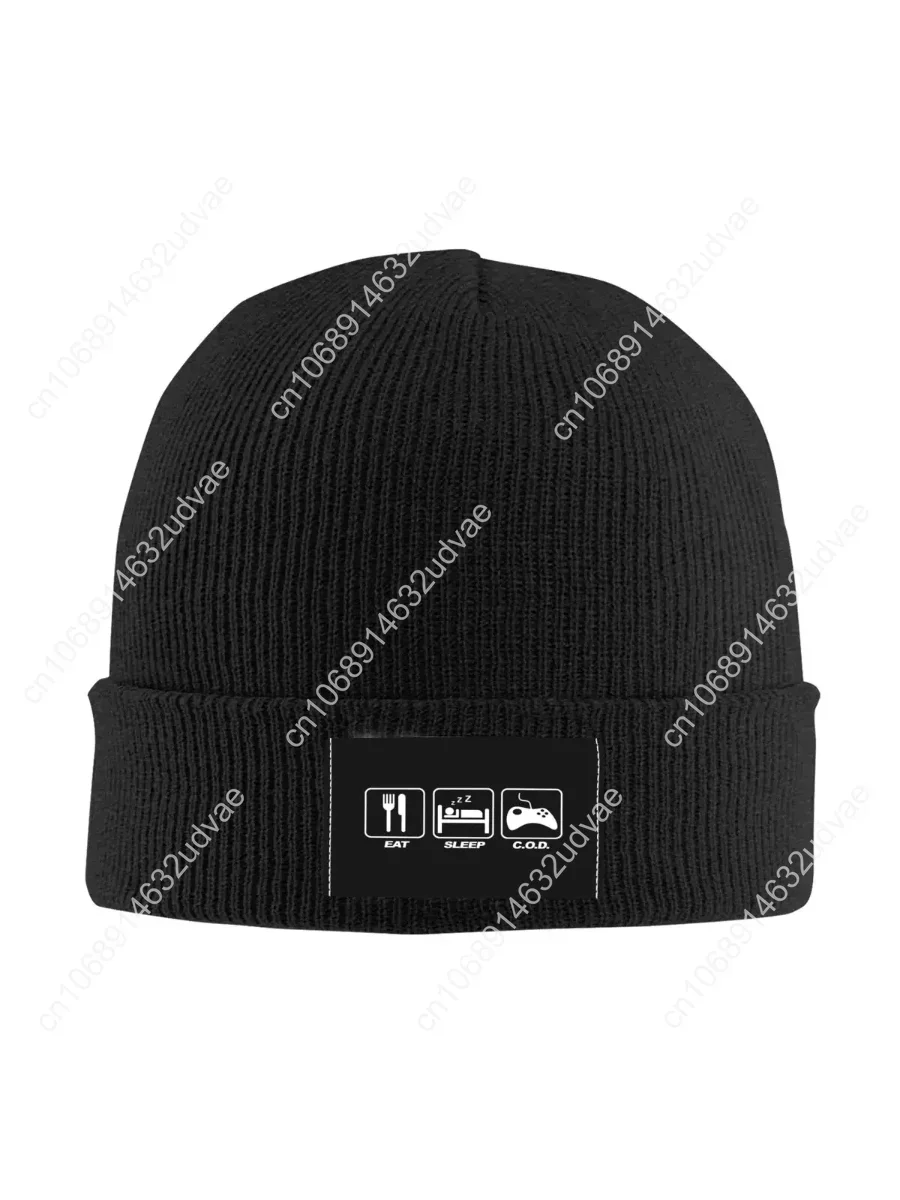 Gamers Eat Sleep C.O.D. Gaming Call Duty Knitted Beanie Hat Beanies Cap Funny Fashion High Quality