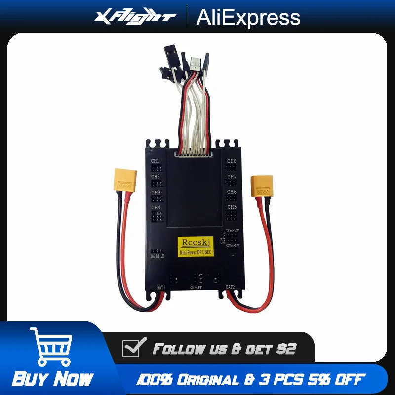 

20A UBEC Power Distribution Board for RC Drone FPV with Dual 5V/12V Output Servo Control & Short Circuit Protection