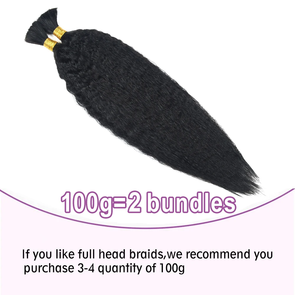 Kinky Straight Bulk Human Hair 100g No Weft Human Hair Bundles Micro Human Braiding Hair for Braids Human Braiding Hair HairUGo