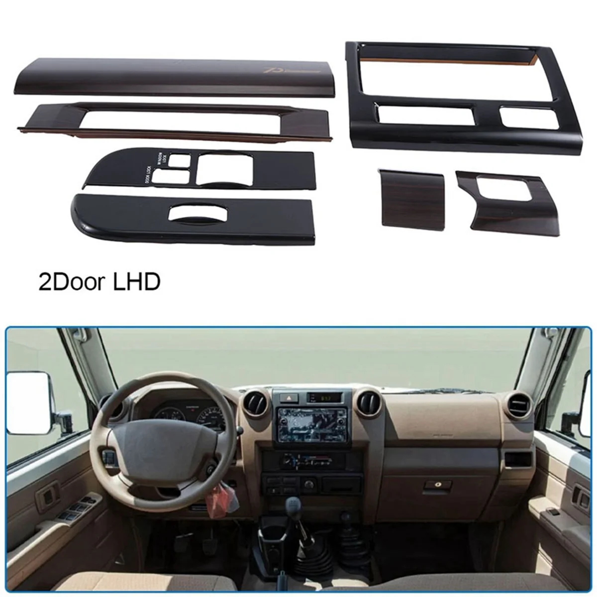 Car Interior Wooden Penal Cover for Toyota Land Cruiser 70 Series LC70 LC76 LC79 FJ70 FJ76/79 LHD 70Th