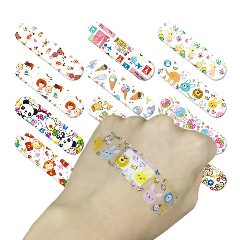 100pcs/set Cartoon Band Aid First Aid Strips Tape Kawaii Skin Patch Wound Dressing Plaster Adhesive Bandages Woundplast