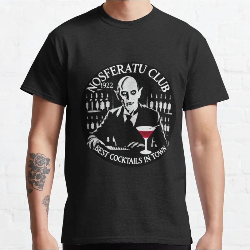 

Nosferatu Club - The best cocktails in the city Vampire cult graphic t shirts The Mystery Hunter scary halloween tops