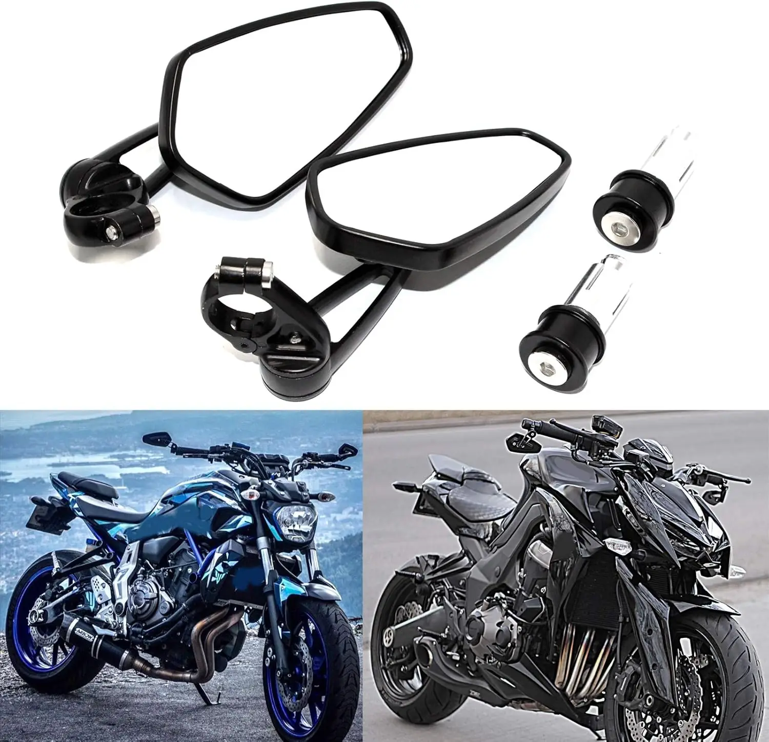 

Universal Black Motorcycle 22mm 7/8'' Bar end Rear View Mirrors GROM MSX125 CB500F Z125 pro Z650 Z750 Z800 Z900 MT-03 MT-07 FZ-0