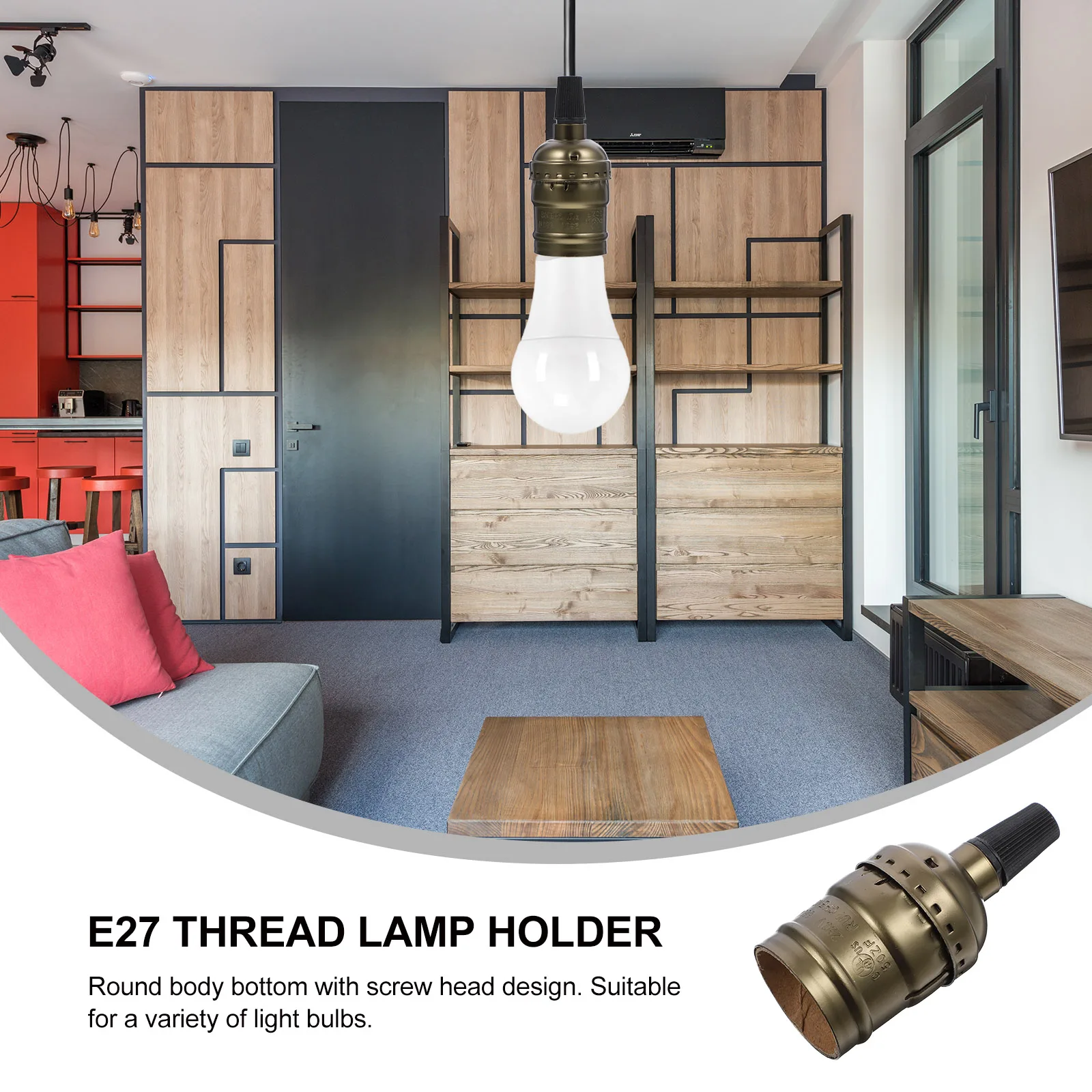 

2 Pcs E27 Chandelier Lamp Holder Aluminum Socket Professional Light Lightbulb Variety Bulbs
