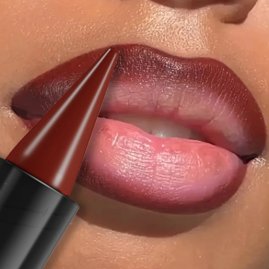 15-kleuren sexy rode lippenstift pen waterdichte matte contour tint lippenstift langdurige lip glazuur bruine lipliner potlood lip make-up