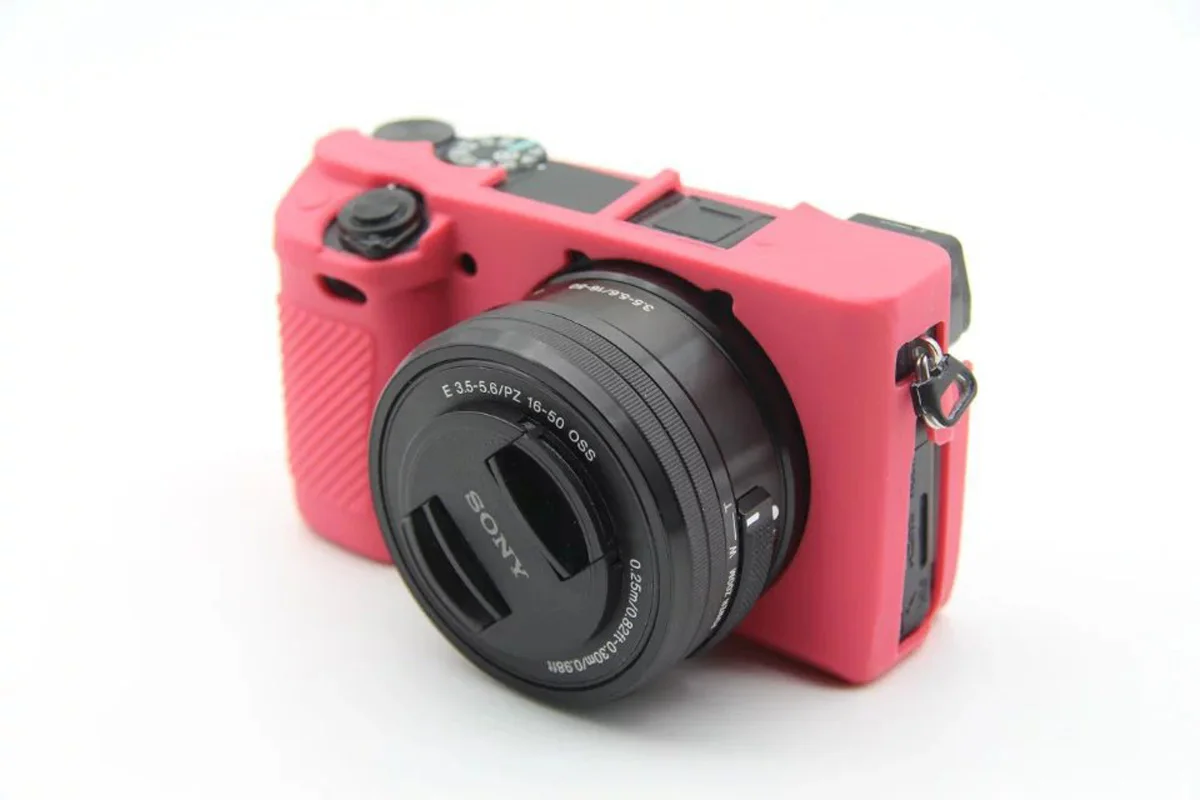 لينة السيليكون كم درع حالة غطاء الجسم حامي الإطار الجلد لسوني ألفا ILCE-6300 A6400 A6300 A6100 حقيبة فيديو واقية