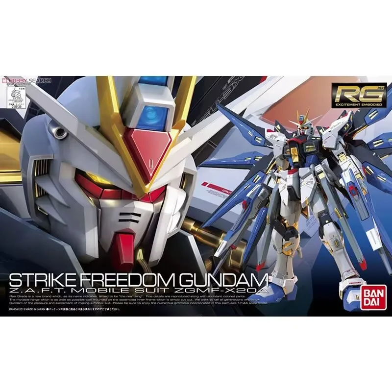 Original Bandai Gundam Anime Figure RG 14 1/144 SEED FREEDOM ZGMF-X20A STRIKE FREEDOM GUNDAM Assembly Model Anime Action Figures