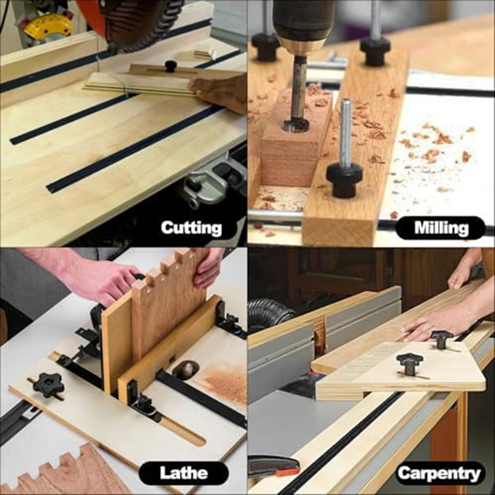 Black 30 Type T Track 300-600mm Aluminum Track Woodworking T Slot T Track T Slot Woodworking Tool Accessories Aluminum Track