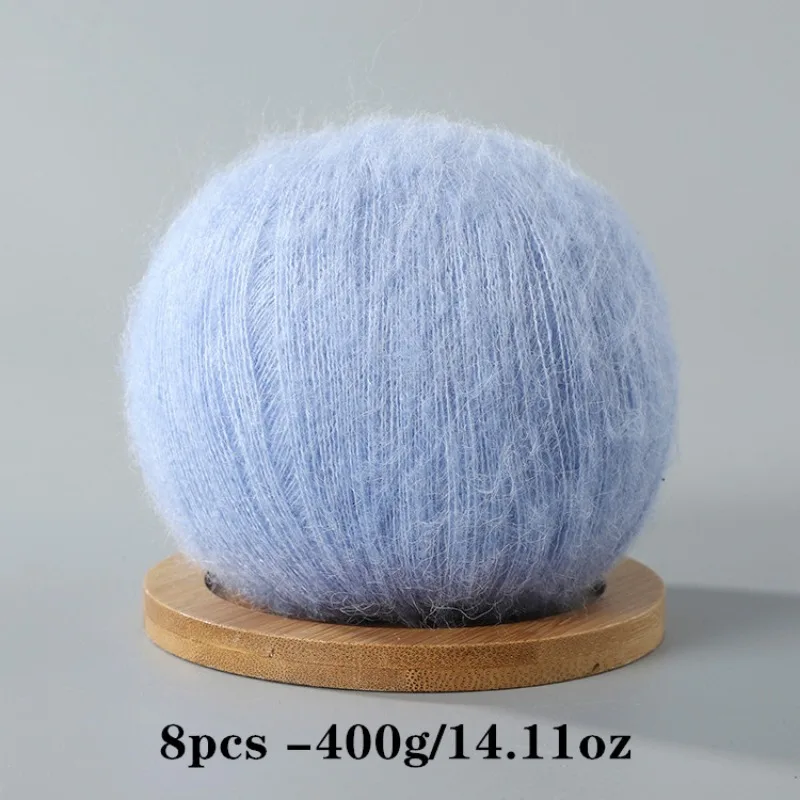 8 Stück 400 g Mohair-Garn zum Häkeln und Stricken, DIY-Haustierspielzeug, DIY-Handwerk, weich, bequem, hautfreundlich, Frühling und Sommer