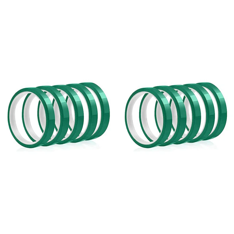 

A02M-Высокотемпературная лента, термостойкая лента, термопереносная лента для сублимации, без остатков, 10 мм х 33 м, 108 футов (зеленый-10 рулонов)