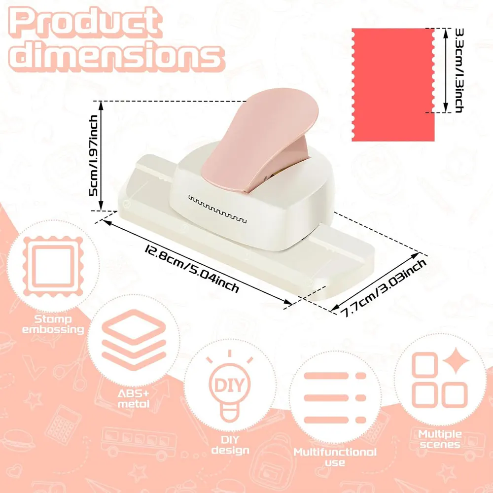 Vintage Postage Stamp Border Punch, Easy-Press Sawtooth Edge Cutter, Durable ABS Tool for Scrapbooking, Cards & DIY Crafts
