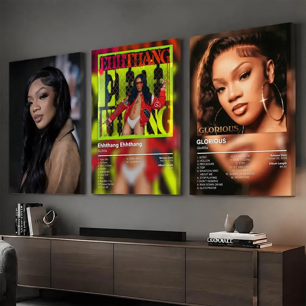 G-GloRilla Rapper Album Rap Painting Calligraphy HD Modern Style Inner Frame Canvas Poster Bedroom Room Hallway Wall Art Decor