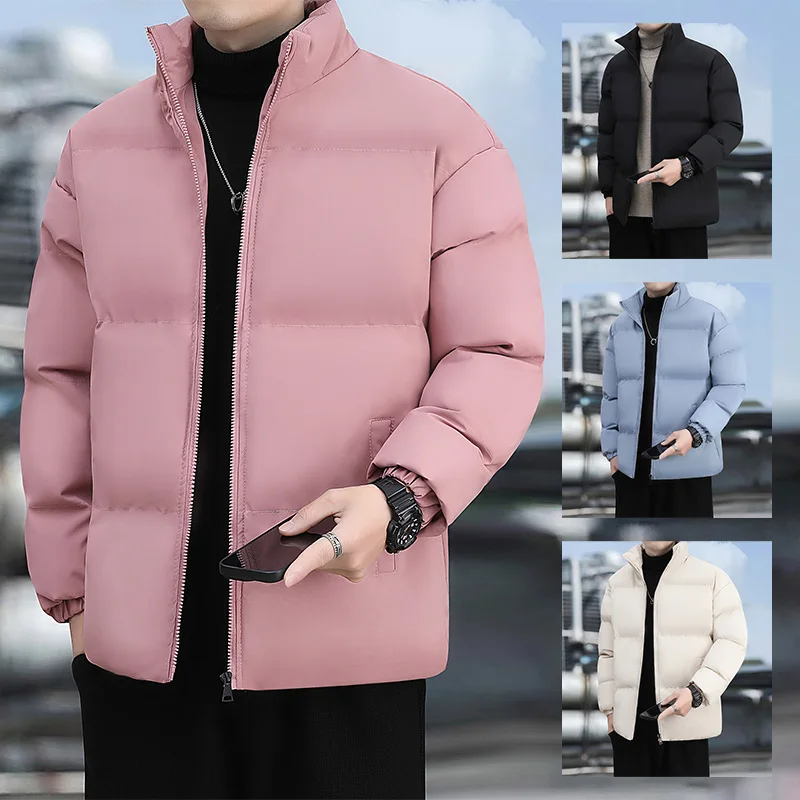 

Autumn and Winter Leisure Trend Keep Out The Cold Thicken Keep Warm Jackets Men Coat Parka Simple Stand Collar Windproof Loose