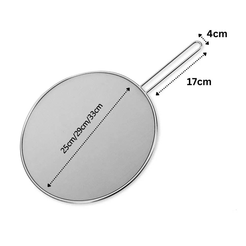 Multifunctional Oil Splatter Screen Stainless-Steel Anti-splash Oil Splash Lids with Handle Durable Guards Mesh Kitchen Supplies