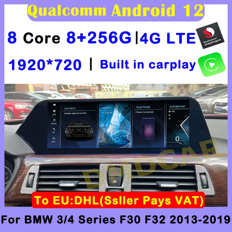 

Qualcomm12.5 Inch Android 12 Car Radio Stereo Video Multimedia Player Autoradio GPS For BMW 3 / 4 Series F30 F32 NBT EVO