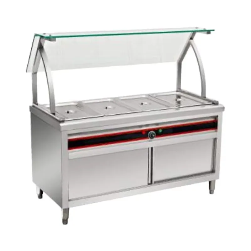 

Commercial fast food Bain & Marie food warmer display machine with restaurant cabinets