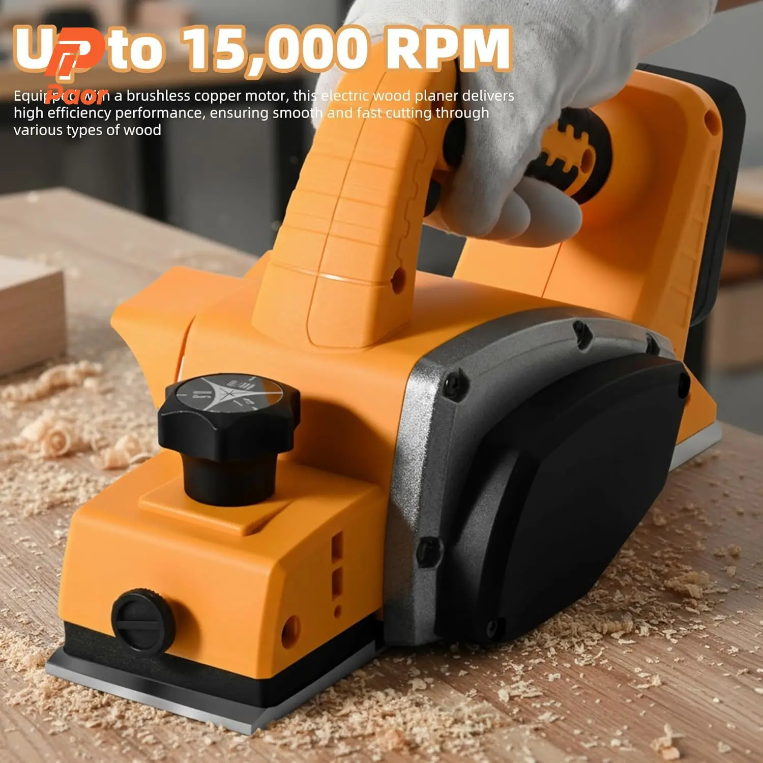Cordless Handheld Planer Compatible With 21V Max Battery Electric Power Planer, Brushless Portable 3-1/4 Inch Planer
