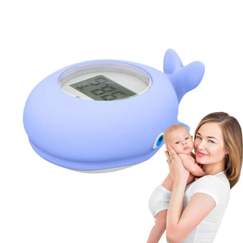 Baby Bath Water Thermometer Duck Waterproof Temperature Gauge Bathtub Alarm With Bright LCD Display Whale Shape Testing Tool