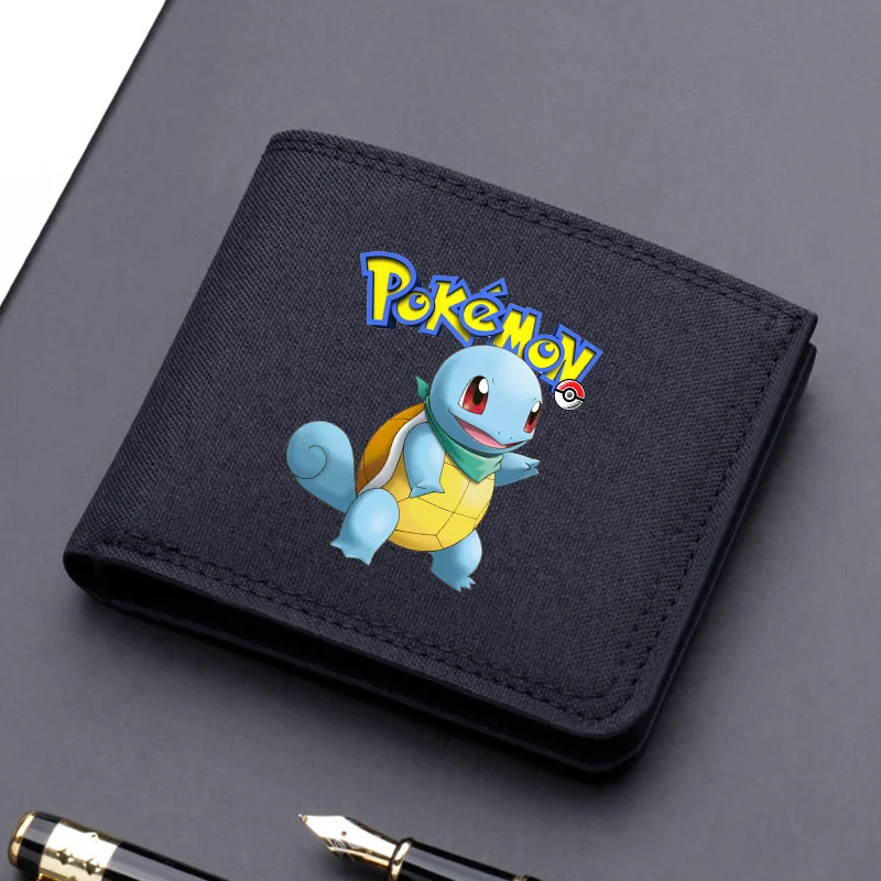 Anime Pokemons Wallet Printed Card Holder Foldable Coin Purse Men Trendy Cool Portable Storage Short Wallets Women Birthday Gift view 2