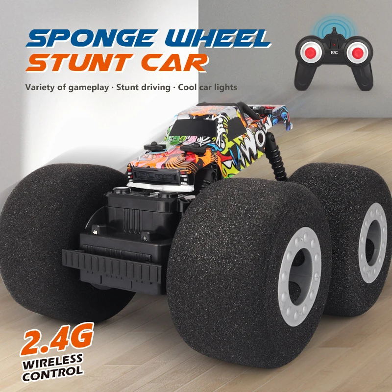 Rc Stunt Car Kids Toy Radio Control Car 2.4G Climbing Vehicle Off-Road Sponge Wheel Car Children's Gift Rotate Cross-country Car