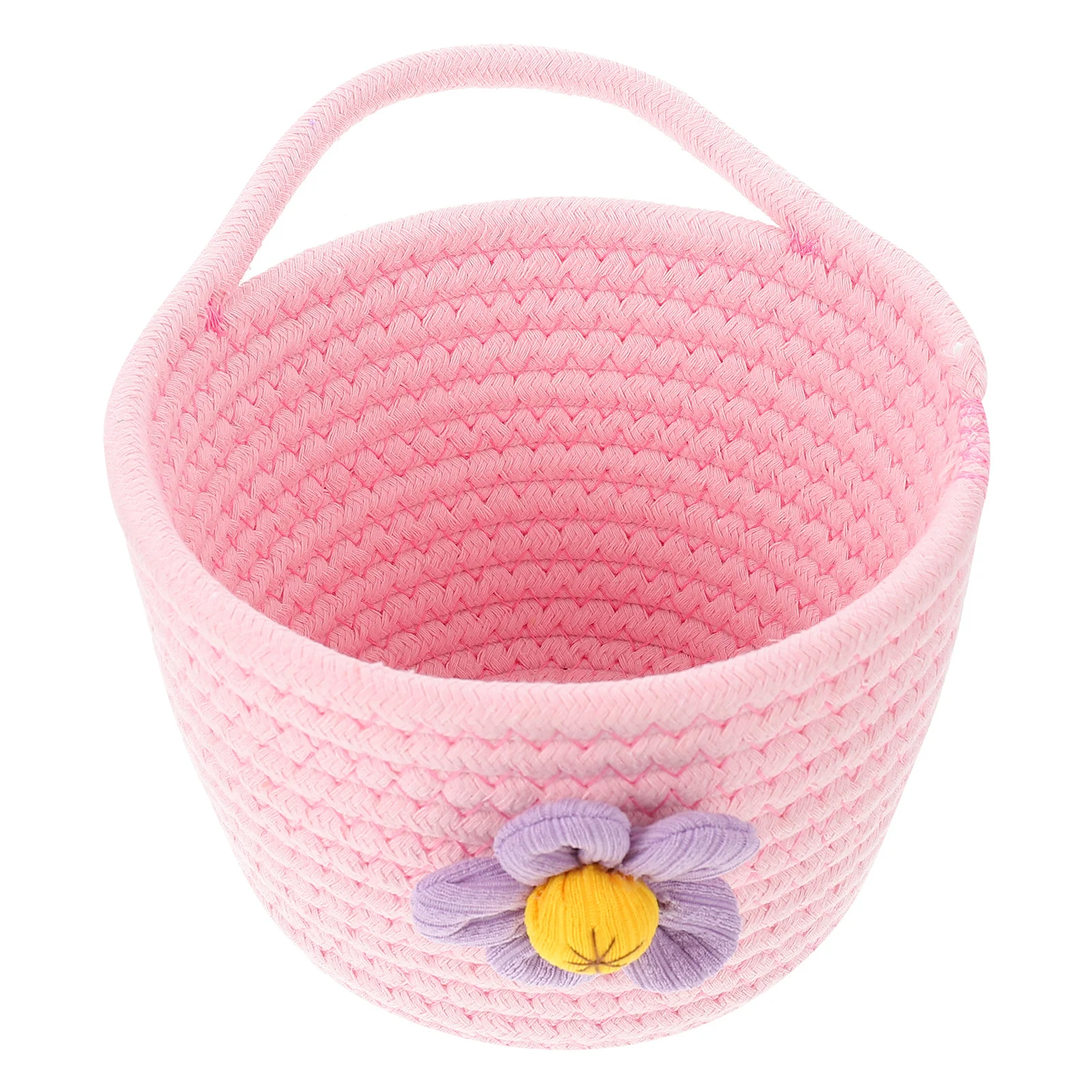 

1pc Desktop Storage Basket Woven Cotton Rope Handmade Hanging Basket For Wall Sundries Organizer Decorative Home Adornment