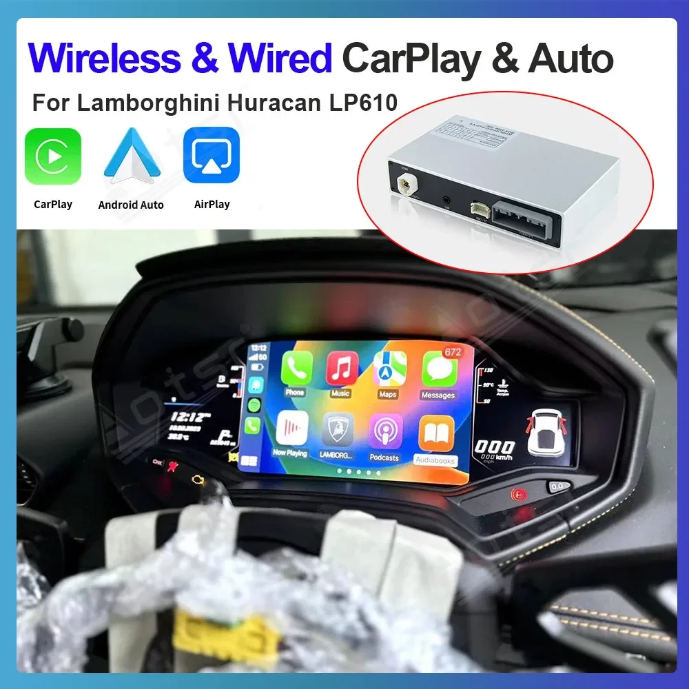 Wireless Carplay Android Auto Car Stereo GPS Navigation Radio Head Unit OEM Style For Lamborghini Huracan LP610