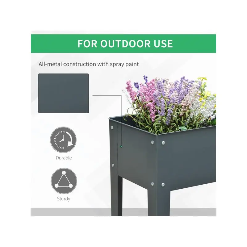 سرير حديقة مرتفع لسهولة الزراعة، صندوق زراعة حديقة خارجي متين، مثالي للخضروات والزهور #5