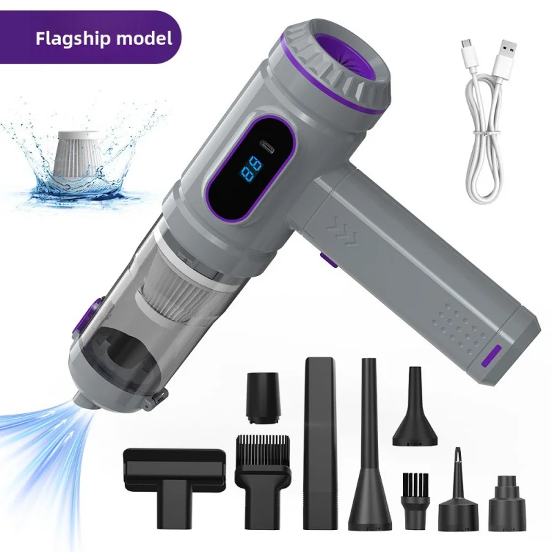 Portable Vacuum Cleaner With High Suction Power, Display Screen, Battery Indicator, Car Cleaner, Handheld And Blowing Machine - Image 5
