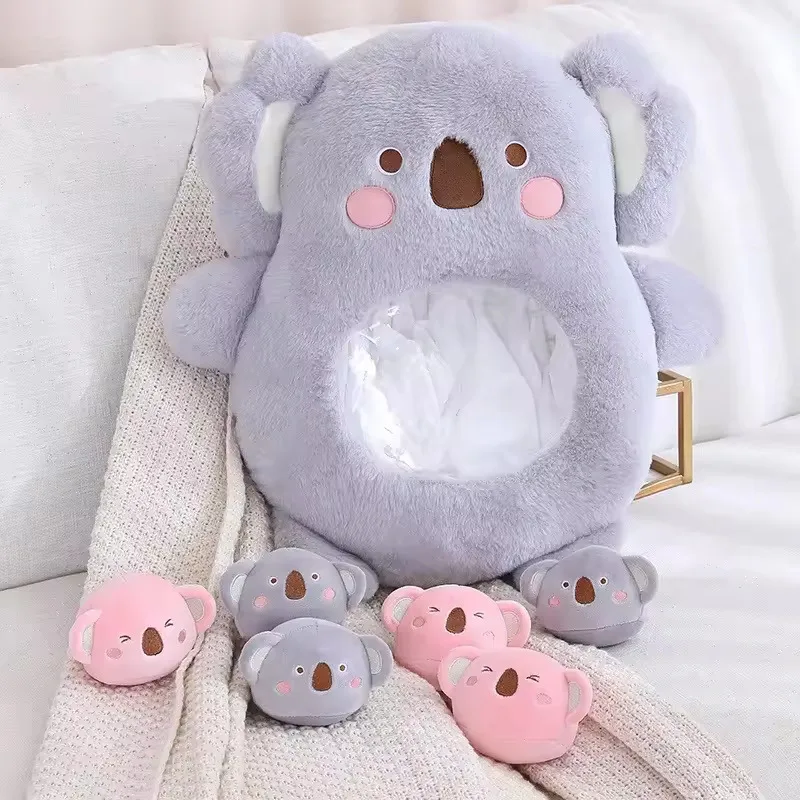 Klein speelgoed binnen Leuke tekenfilmdieren Pluche kussen Een zak Capibara Koala Dinosaurus Pluche pop Home Decor Kinderen Verjaardagscadeaus