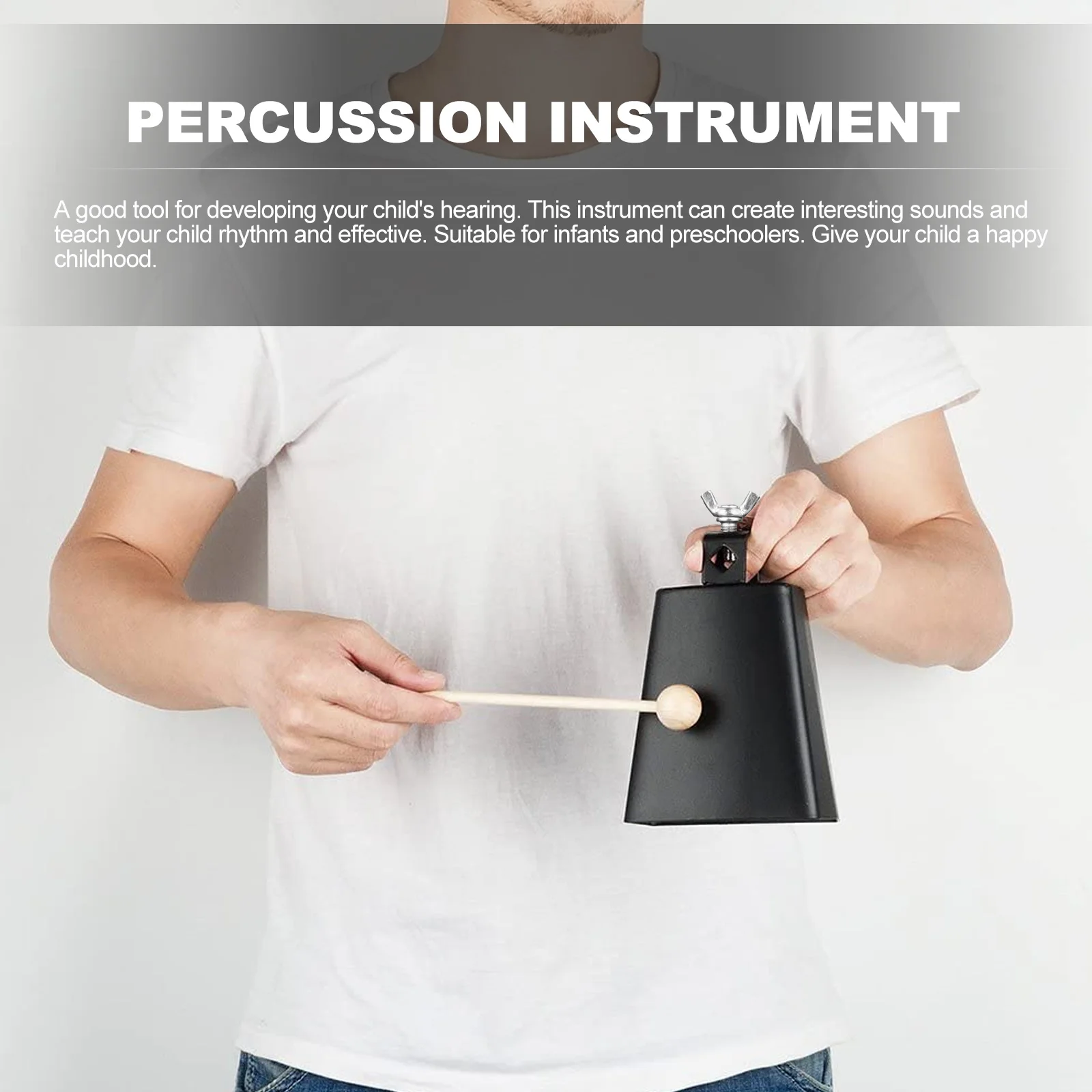 Kuhglocke Klopfstift Kinderinstrument Pädagogisches Musikspielzeug Trommelzubehör Instrumente Zubehör Metallpercussion