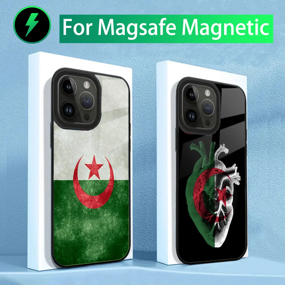 

Phone Case For iPhone 16,15,14,13,12,11,Plus,Pro,Max Mini Magsafe Algerian Algeria Magnetic Wireless Charging