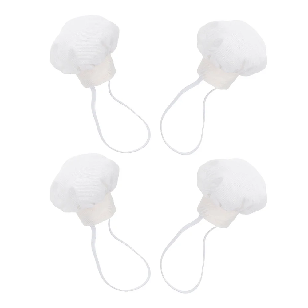 4 stuks hoeden wit voor 10-15 cm koken rollenspel accessoires doe-het-zelf decoratie witte koksmuts