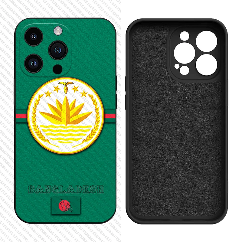 Bangladesh Flag Map Liquid Silicone Cover Case for iPhone 16 15 14 13 12 11 Pro Max XS XR Mini 7 8 6S Plus 5 SEBangladesh