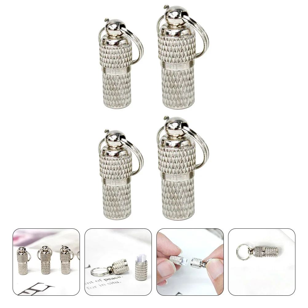 

4Pcs Pet Address Tags Durable Personalized Id Tubes for Dog Cat Collars with Hanging Rings Prevent Lost Pets Pet Address Tags