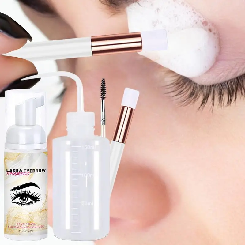 2024 Eyelash Cleaning Washing Bottle Eyebrow Shampoo Remover Skin Care Graft Lash Cleanser Bottle Eyelash Extension Makeup Tools