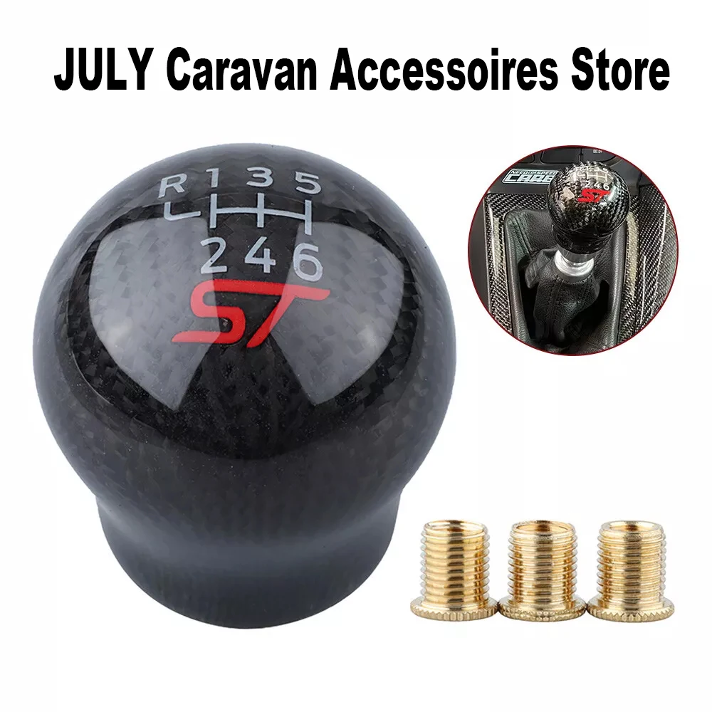 

1Pcs Carbon Shift Gear Knob Replacement Fits For Focus Mk2 Mk3 Mk4 Fiesta Mk7 Mk8 Ecoboost Rs 2.0t Car Interior Knob Accessories