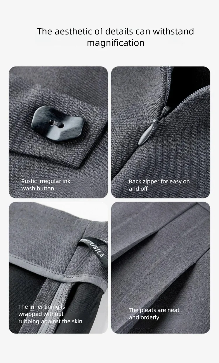 SENTUBILA Midi-Rock für Damen 2026 Frühling Neu Asymmetrischer A-Linien-Hochtaillenrock aus Leinen mit Falten Elegante Damenbekleidung 161QA5898 – Detail 28